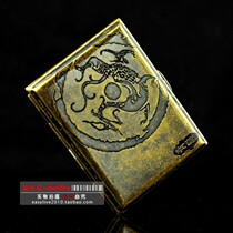 Double gun (four gods and beasts of Qinglong) 16 pure copper vintage cigarette case ultra-thin creative automatic