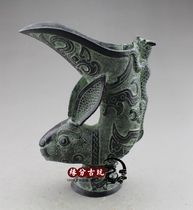 Antique bronze zodiac glass Cow sheep rabbit phoenix wine bottle Antique collection miscellaneous old ornaments