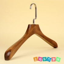 High-end Adult Hanger Clothing Shop Special Solid Wood Hanger Widening Shoulder No Mark Clothes Brace Custom Logo Hook