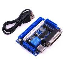 MACH3 engraving machine interface board 5-axis stepper motor driver cnc with optocoupler isolation and USB wire