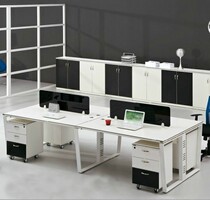 Staff desk Simple modern 4 6-person office furniture Computer desk and chair combination work position screen Wuhan