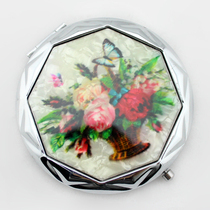 Korean folk color shell makeup folding mirror round portable makeup mirror double face mirror activity gift