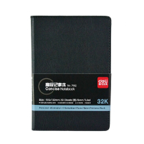 New deli deli 7902 office leather notebook business notepad 32K book
