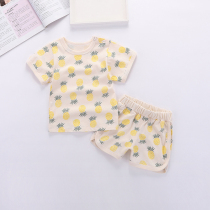 Baby Short Sleeve Suit Summer Toddler Children Clothes Pure Cotton Boy Girl Split Two Sets Slim Fit Baby Summer Dress