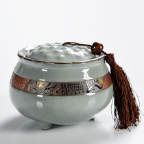 Brother kiln tea cans Puer tea cans Sealed large Brother kiln tea cans Ceramic storage cans Ruyao tea packaging boxes