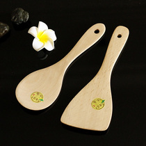 Pure natural no paint log eco-friendly rice spoon full rice beech spoon No wax No oil log meal shovel Korea-Japan