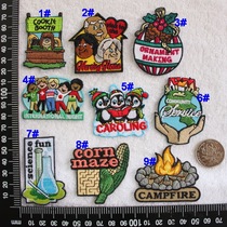 Heart embroidery YD04 Corn Penguin Bonfire Summer Camp Cartoon Embroidered Adhesive Cloth Patch