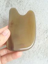 Old white water buffalo horn physical photo multifunction full body universal scraping plate non-jade honey wax stone needle beauty salon