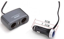 Oshur OZIO car one point two 1 to 2 car cigarette lighter one drag two with USB universal car charging
