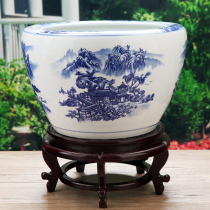 Send the base Jingdezhen ceramic fish tank turtle tank large ceramic fish tank goldfish tank water lily bowl lotus tank