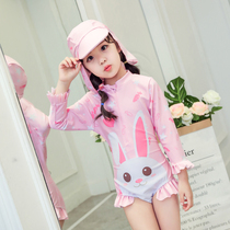 Korean girls swimsuit One-piece girl childrens middle and large childrens swimsuit 3-14 years old Little Princess Hot spring quick-drying swimsuit