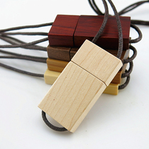 Creative wooden U disk with rope 3 0 bamboo and wood U disk 8G customized portable school gift U disk custom LOGO lettering