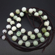 Jade Jian natural jade Myanmar Jade A goods a goods ice seed water head good jade necklace bead chain lanyard