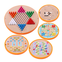 Kindergarten children students wooden quality intelligence early education toys flying multifunctional five-in-one chess 1-3-6 years old