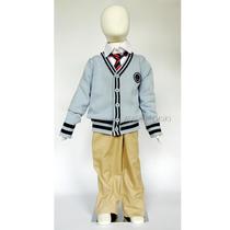 Hoji Harbor OKiKi school uniform kindergarten uniform-light blue cardigan three-piece set (boys)