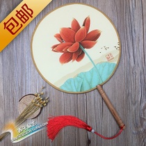 New product big number full Chinese wind real silk single sided Palace fan round true silk classical group fan dance fan