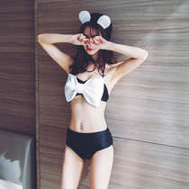 Japan 2018 bikini sexy small chest steel bracket gathered skinny girly student cute vacation beach swimsuit woman