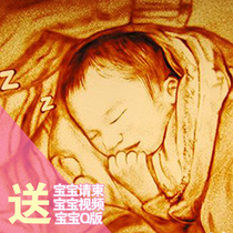 Childrens birthday creative Full Moon 100 days banquet year old baby sand painting photo set production video animation opening MV