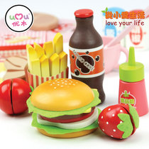 Export quality childrens wooden house Chile toys magnetic cut middle and western style lunch dinner high-end gifts