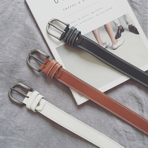 New mens belt Korean version Inron male fine belt art youth casual round head strap narrow belt pants