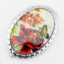 Korean folk color shell makeup mirror Oval portable makeup mirror double face mirror creative gift gift