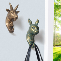 Chinese modern retro twelve Zodiac 12 resin pastoral simple creative animal practical wall adhesive hook decoration gift