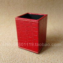 Leather pen holder Creative pen holder pen holder Craft pen barrel Leather pen plug desktop storage supplies