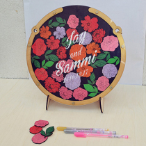 Wooden wedding celebration Wedding creative birthday fingerprint sign-in tree signature custom book annual meeting wood chip personality