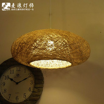 Hemp Ball Chandelier Creative Personality Restaurant Chandelier Retro Art Wine Bar Desk Chandelier Balcony Ellipsoidal lamp