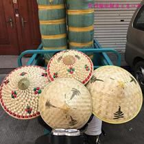 Pure handmade bamboo woven bucket hat farmers bamboo hat sun hat sun protection and sun protection stage performance The props bucket hat