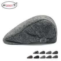 Spring and Autumn Korean herringbone pattern middle-aged and elderly berets men and women fashion woolen outdoor leisure warm cap Women