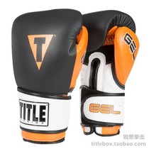 (shipped in US) TITLE STRONG BUFFER Leather Fist Boxing Gloves Professional Grade GEL Black Orange Color