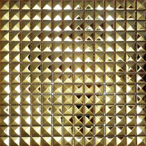 Metal stainless steel gold and silver black rose gold mirror pyramid mosaic tile jigsaw puzzle TV background wall sharp corner