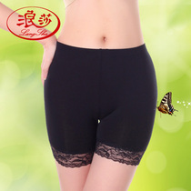 Langsha safety pants anti-gloss lace ladies three-point insurance pants safety pants large size bottoming shorts summer thin