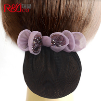 Occupational floral headdress detachable word clip with net pocket nurse stewardess bank hotel work hairclip bag hair net