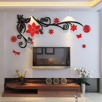 Flower Vine Acrylic 3d Solid Wall Sticker Drawing Room Sofa TV Background Wall Decoration Self-Adhesive Room Arrangement