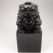 Gold and Stone Carving Liaoning Dandong Green Carving Ancient Beast Boutique Seal Shoushan Stone Handpiece Pendant Gift Gift