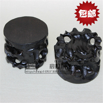 Chiishi wood base can dig groove bottom round thickened imitation red wood handicraft base special price ultra-valued wood seat