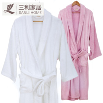 Sanli cotton bathrobe towel adult increased thick absorbent couple nightgown men and womens bathrobe spring and summer Winter sweat steam suit
