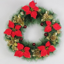 Christmas wreath 40-50cm red wreath Christmas door hanging decoration hotel shopping mall Christmas decoration 0 5kg