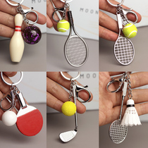 Sports souvenir keychain simulation golf tennis table tennis pendant gift a generation