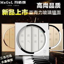 Model 86 Mirror Circular Bathroom 4 Switches 4-in-1 High Power Bathroom Switch Panel