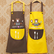 Korean version of the fashion waterproof and oil-proof apron cute kitchen couple adult men and women overalls custom logo printing