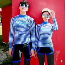 Korean version of new mens and womens diving suit floating suit split jellyfish clothing long sleeve swimsuit sunscreen couple set surfing