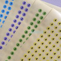 Add-stick circular 8MM-7 colorful digital adhesive label paper small number coloured number label Dongguan print custom