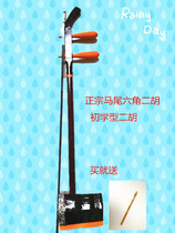 Homemade and sold imitation mahogany beginner hexagonal erhu with horsetail bow national musical instrument to send accessories string sale
