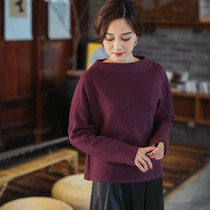 Zhus original (fallen leaves beat in shoulder head) wool knit sweatshirt with long sleeve blouses for womens fall loose