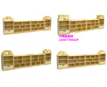 Direct Sale Child Early Childhood Parenting Kindergarten Children Log Composition Cabinet Zhangzi Pine Wood Toy Cabinet Containing Cabinet Bookcase