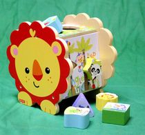 Fisher Fisher Price Lion shape matching box Early education cognitive building blocks Animal puzzle building blocks stool