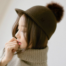 Autumn and winter new raccoon hair European and American wool big rabbit hair ball knight equestrian hat female British cap top hat